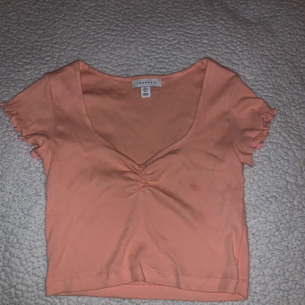Topshop Peach Cinched Top
